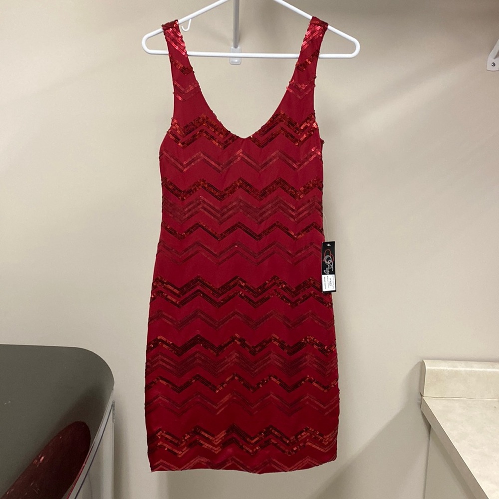 Brand new red Sequinned dress